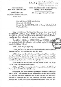 Công văn số 1135/CTBNI-TTHT