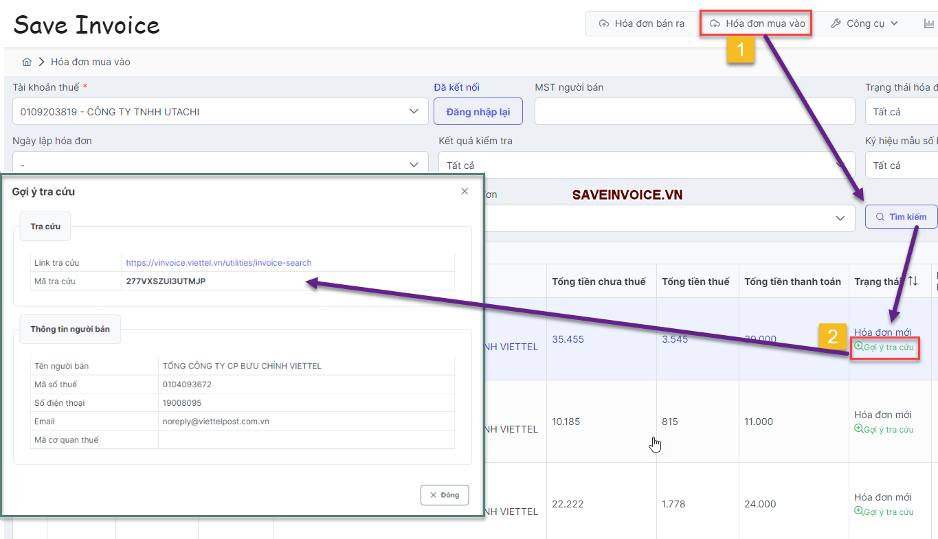 Goi Y Tra Cuu save invoice