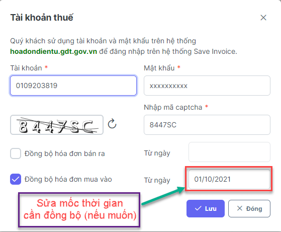 Nhap Tai Khoan Hoa don dien tu