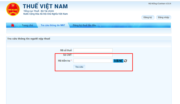 thông tin người nộp thuế điện tử